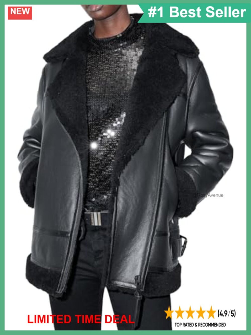 AllSaints Sola Shearling Aviator Jacket